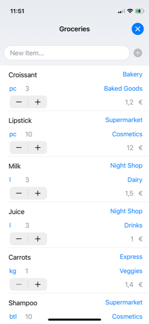 edit items light mode